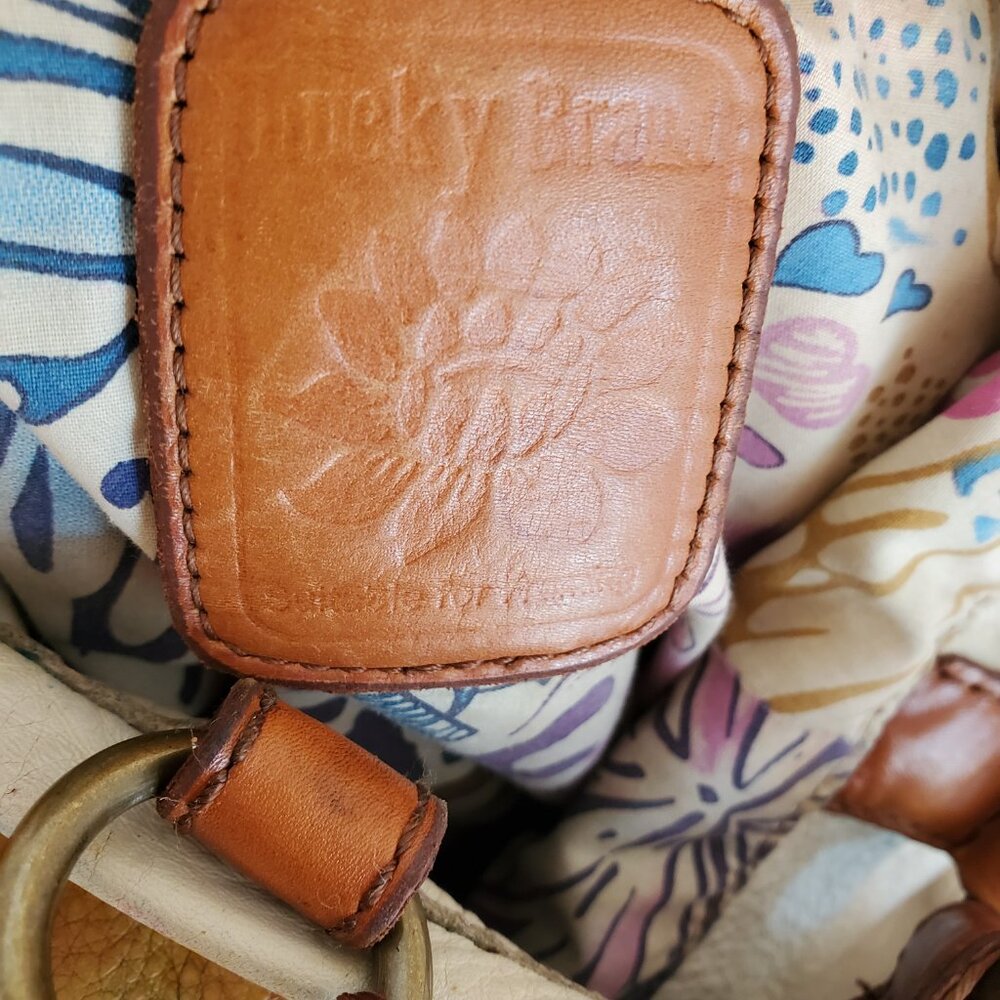 Lucky leather rainbow cowgirl hippie XL tote dyed orange blue green yellow red - Picture 15 of 15
